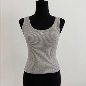 American Eagle Outfitters Gray Ribbed Tank Top